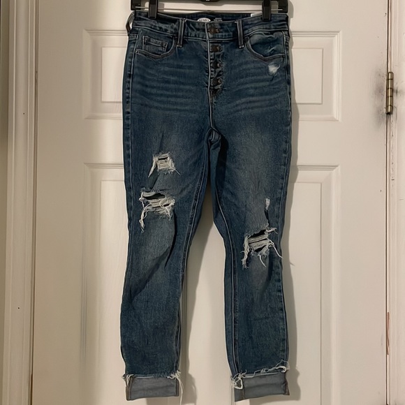 Old Navy distressed Size 4 jeans Button-fly *very nice condition* - Picture 3 of 10